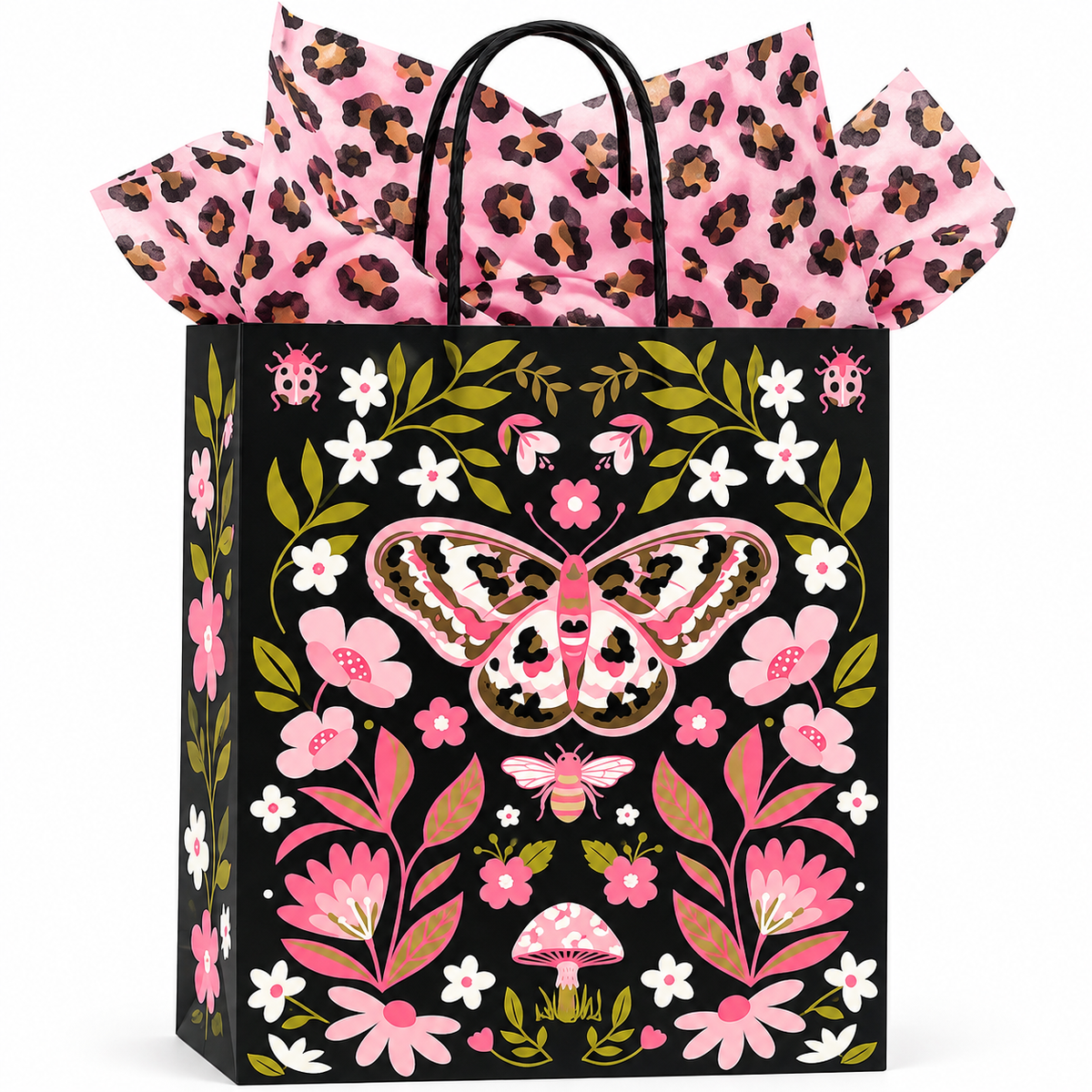 Decorative butterfly gift bag with coordinating tissue paper