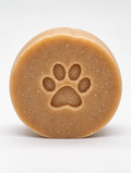 Cottage Creek Round Lavender & Cedarwood Dog Soap with paw print
