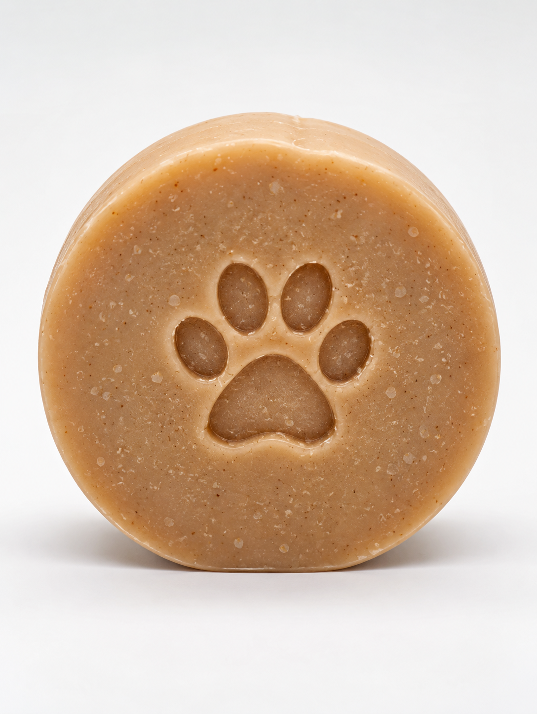 Cottage Creek Round Lavender & Cedarwood Dog Soap with paw print