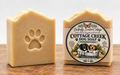 Cottage Creek Unscented Dog Soap handmade goat milk dog soap with paw print and kraft label