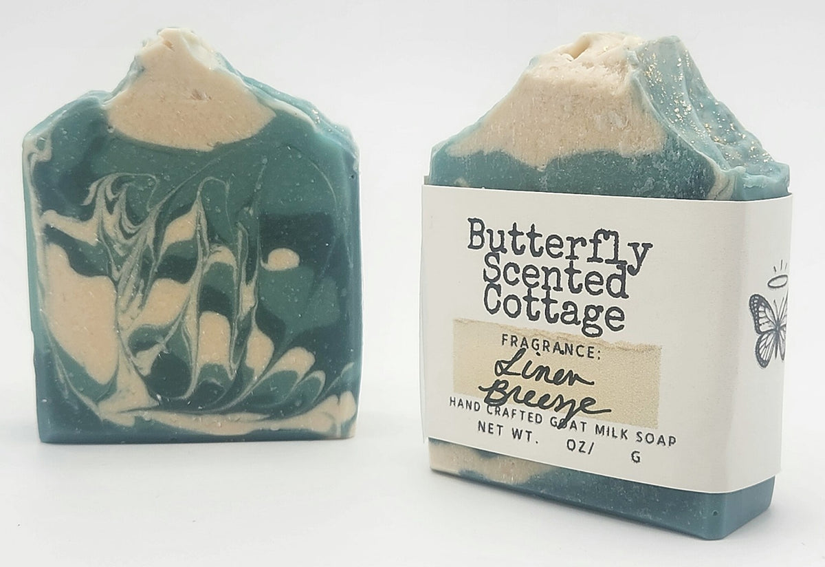 Linen Breeze handcrafted goat milk soap by Butterfly Scented Cottage