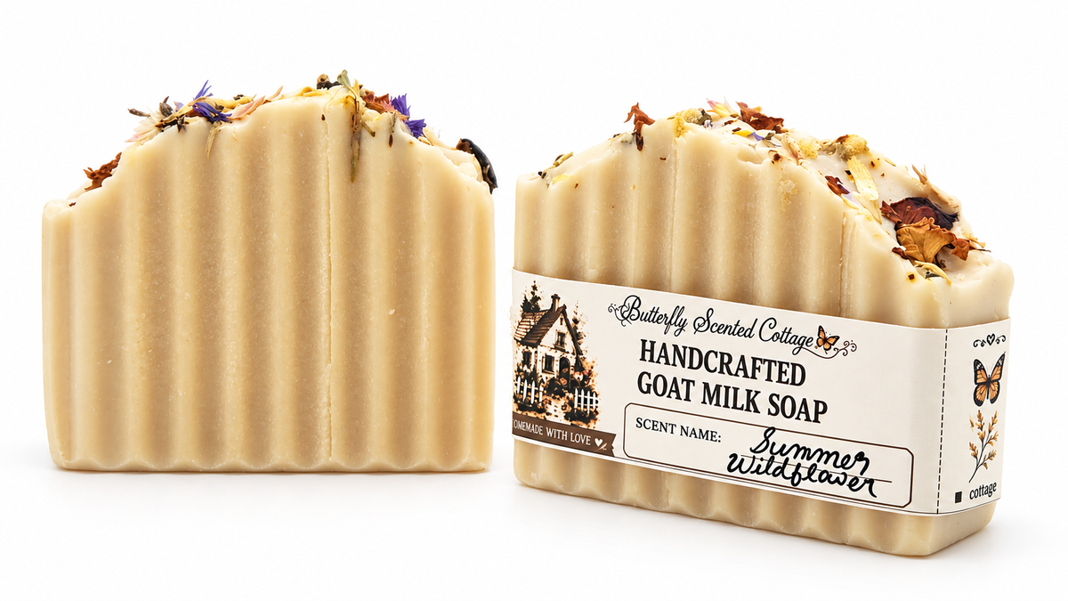 Summer Wildflower handcrafted goat milk soap from Butterfly Scented Cottage