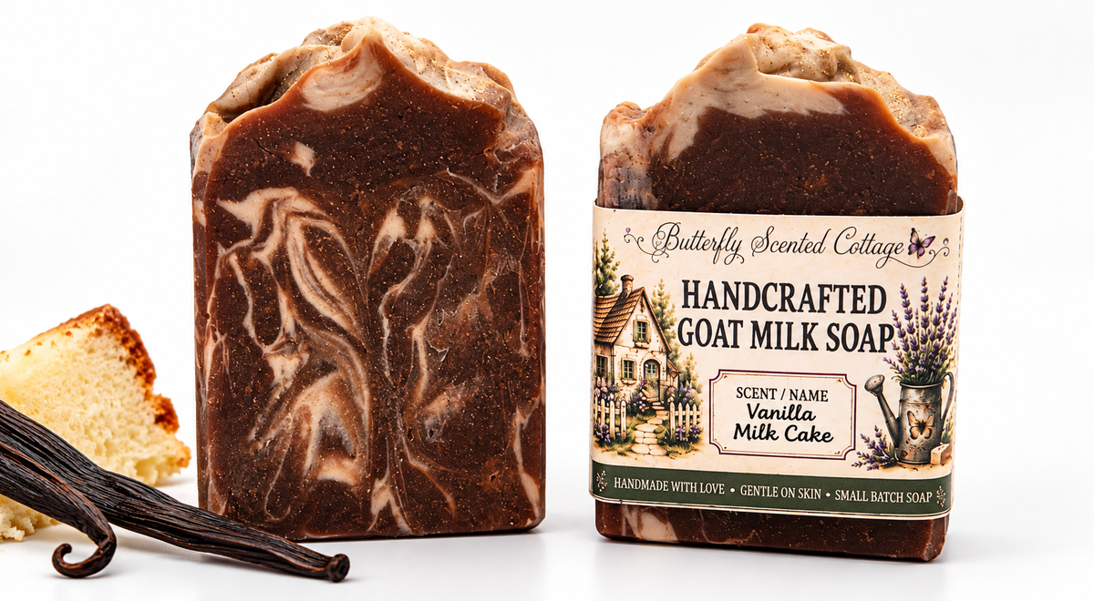 Vanilla Milk Cake handcrafted goat milk soap