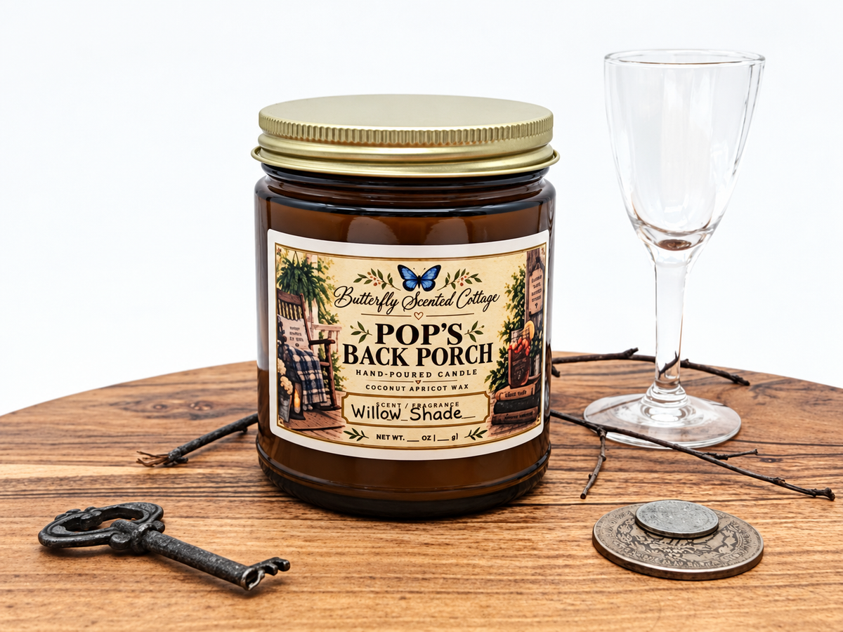 Willow Shade candle from Butterfly Scented Cottage Pop's Back Porch