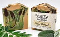 Woodland Retreat handcrafted goat milk soap, labeled Cabin Retreat